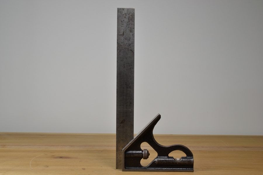 Millers Falls combination square with No. 4 tempered rule