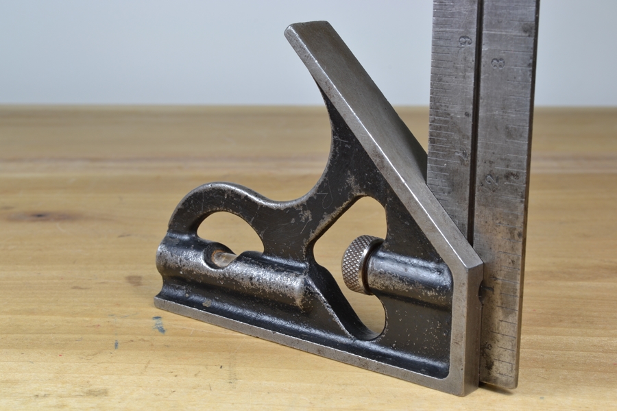 Millers Falls combination square with No. 4 tempered rule